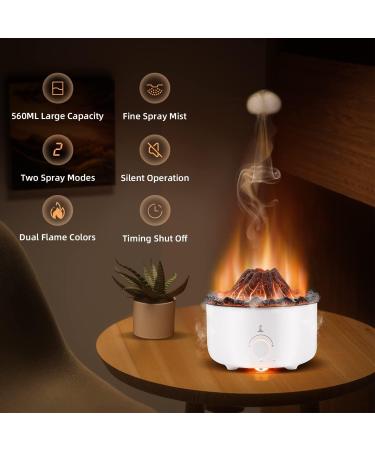 Buy McBazel Volcano Aroma Diffuser - 560ml with Timer Light Change & Remote Control | EU Connector - White/Crack - Buy Online on GoSupps.com