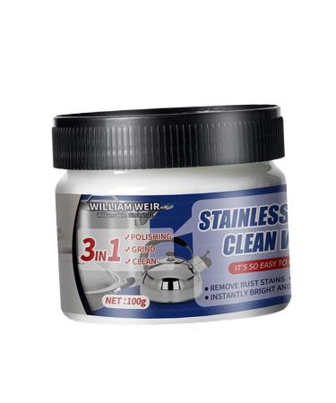 Metal Polish Cream Scratch Remover and Cleaner Stainless Steel Cleaning Wax Stain Removal Multifunctional Rust Remover for Stainless Steel Aluminum Brass Copper Gold Long Lasting Shine 100g