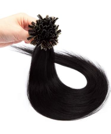 16" Pre Bonded Human Hair Extensions 0.5g*200 Strands #1B Natural Black (100g) - Buy Online on GoSupps.com