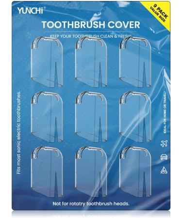 YUNCHI Toothbrush Cover 9 Pack - Portable Toothbrush Holder for Travel - Fits Electronic & Manual Toothbrushes - Caps Protector for Kids & Adults - White - Buy Online on GoSupps.com