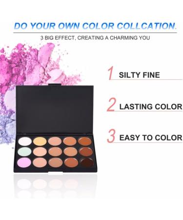 1Pack Professional 15 Colour Concealer Palette Camouflage Contour Cosmetic Set Eye Face Cream Contour Kit - Buy Online on GoSupps.com