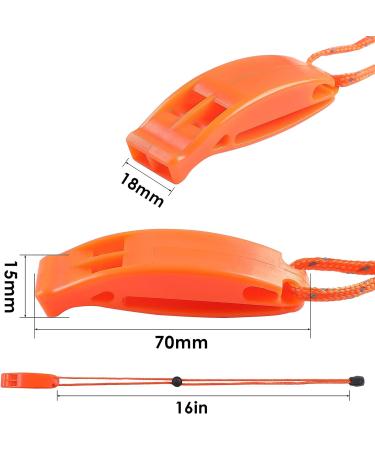 JULBEAR 6PCS Safety Survival Whistles with Adjustable Reflective Lanyard Emergency Plastic Whistle Marine Whistle orange - Buy Online on GoSupps.com