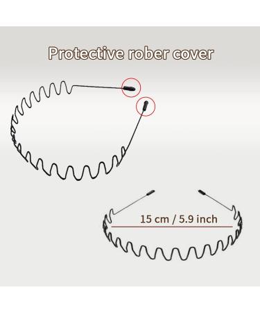 3-Pack Zig Zag Headbands - Metal Hair Bands for Men and Women - Fashion Hair Accessory for Sports - Non Slip Elastic Wavy Hair Hoops - Buy Online on GoSupps.com