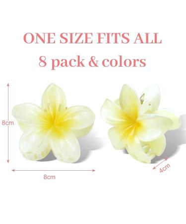 Shop Multi-Colored Plastic Flower Hair Clips - 8 Piece Set | Elegant & Slip-Resistant Hair Accessories for Women & Girls - Buy Online on GoSupps.com