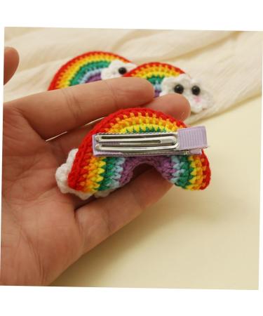 FRCOLOR Kids Pairs Rainbow Barrettes korean hair clips colorful hair clips kids barretes Hair Pin girl hair side clip Wool Felt Rainbow Charm hair bang clip alloy child to weave to - Buy Online on GoSupps.com