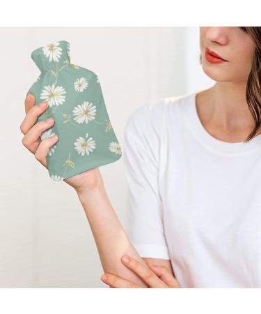 White Flower Plush Hot Water Bottle with Cover - Hand Warmer for Adults & Children | 26.5x15.3cm - International Shipping Available - Buy Online on GoSupps.com