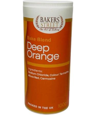 Bakers Street | Deep Orange Food Colour Powder 100g | Use on Cake Surfaces Decorations or Colour Sugarpaste Fondant Icing Chocolate Buttercream Royal Icing Macarons and More - Buy Online on GoSupps.com