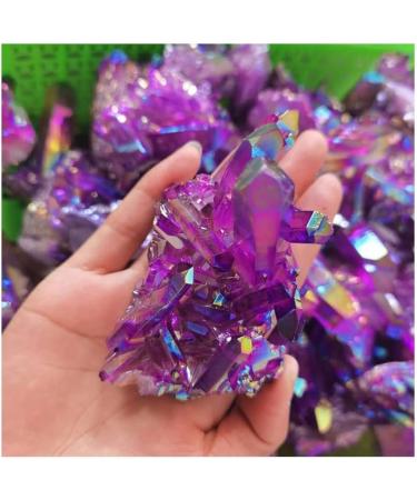 Natural Quartz Amethyst Cluster Crystal Stone Electroplated Colorful Crysral Cluster Home Gifts 1pcs Crystal (Color : Amethyst Cluster Size : 90-100g) 90-100g Amethyst Cluster - Buy Online on GoSupps.com