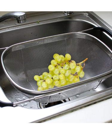 Collapsible Stainless Steel Sink Drain Basket - Adjustable Drainer Rack for Washing Fruits & Vegetables - Buy Online on GoSupps.com