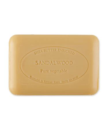 Pre de Provence Sandalwood Soap Bar - 8.8 oz - Organic Shea Butter - French Quad Milled - Rich Lather - Natural Skincare - Buy Online on GoSupps.com