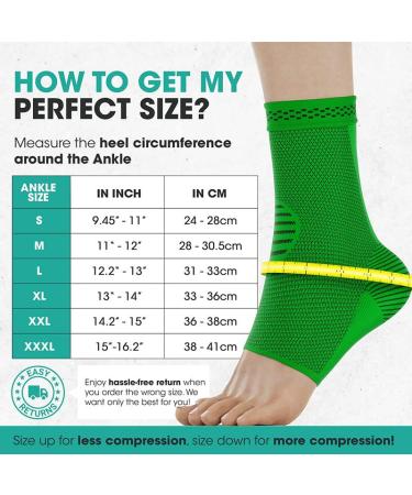 Modvel Foot & Ankle Brace Socks - Compression Sleeve for Sprained Ankle Support | Tendonitis & Arthritis Relief for Men & Women | Medium Size T Olive - Buy Online on GoSupps.com
