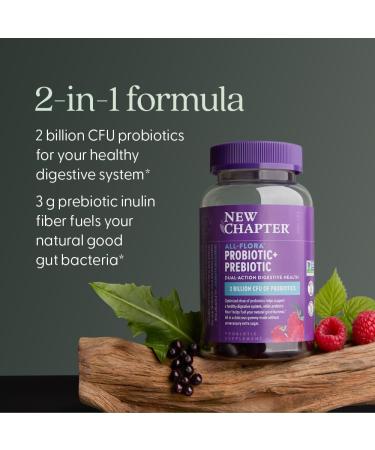 New Chapter Probiotic Gummies for Women and Men All-Flora (1 Month Supply) 55% Less Sugar+ Formulated for Holistic Gut Health Support with Probiotics + Prebiotic Fiber + 100% Vegan + Non-GMO 60 Count (Pack of 1) - Buy Online on GoSupps.com