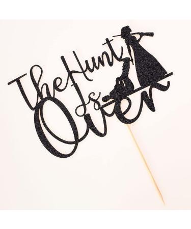 The Hunt is Over Cake Topper Funny Guns Themed Bride & Groom Wedding / Engagement / Bridal Shower Party Cake Decorations Black Glitter - Buy Online on GoSupps.com