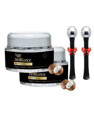Age Brilliance Neck Firming Cream Best Neck Cream for Turkey Neck Neck Firming Cream with Super Trio and Seven Potent Nutrients (2Pcs)