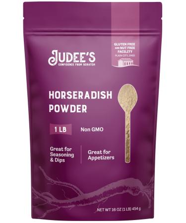 Judee s Horseradish Powder 1 lb - Just One Ingredient - Powdered Horseradish Root - Great for Dips Sauces Appetizers and More - Non-GMO Gluten-Free and Nut-Free 1 Pound (Pack of 1) - Buy Online on GoSupps.com
