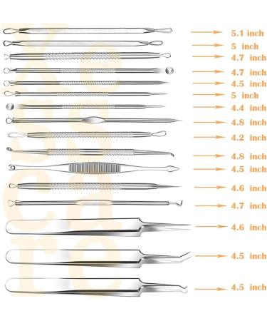 Xesscare 16-Piece Pimple Popper Tool Kit | Blackhead & Acne Removal Set with Metal Case | Professional Whitehead Tweezers | Facial Nose & Forehead Extraction Tools (Silver-1) - Buy Online on GoSupps.com