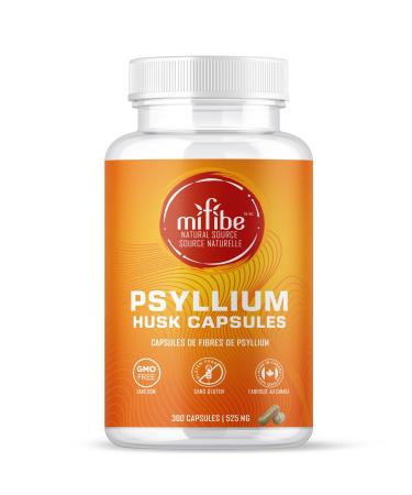 mifibe Psyllium Husk Fibre Capsules | 300 Pills | 2625mg Per Serving | Natural Laxative for Constipation Relief | Soluble Fibre