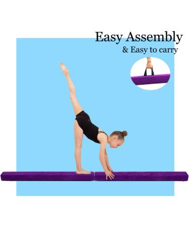 UMIKOOL DIRECT 8FT Balance Beam for Gymnastics - Non Slip Rubber Base - Professional Home Training Equipment - Dark Purple - Buy Online on GoSupps.com