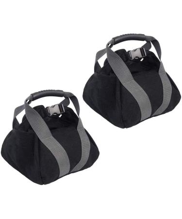 2 Pcs Adjustable Canvas-Kettlebell-Sandbag wtih Handle for Training Home Training, Yoga, Fitness Black
