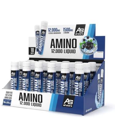 Buy All Stars Amino Liquid 18x25ml Black Currant | Sugar-Free BCAA Glutamine & L-Arginine Drink Mix - High-Dose Liquid Amino Acids Supplement - Buy Online on GoSupps.com
