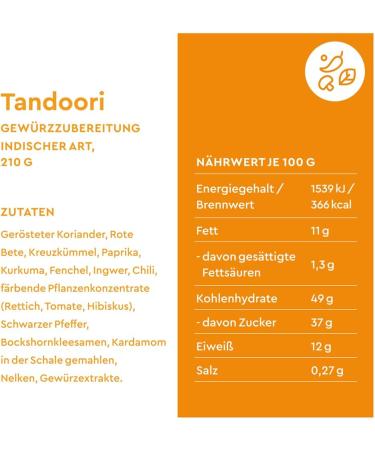 WIBERG Tandoori Indian herbal preparation 210 g - Buy Online on GoSupps.com