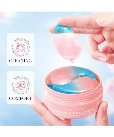 Sakura Eye Masks - 30 Pairs Collagen Gel Under Eye Patches for Wrinkles Dark Circles & Anti-Aging Skincare - Buy Online on GoSupps.com