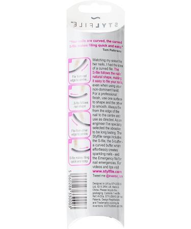 StylFile 6-Pack Curved Nail File with 240/400 Grit for Manicures - Professional 3-in-1 Emery Boards for Nails with Cuticle Pusher Under-Nail Skimmer - Premium Nail Products and Nail Essentials - Buy Online on GoSupps.com
