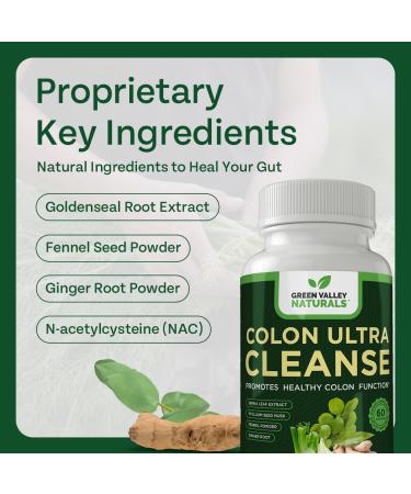 Colon Cleanse - Natural Solution to Colon Health - Natural Laxative - Constipation Relief - Gut Detox - Probiotics - Starts Working in 24 Hours - Supports Natural Bowel Rhythms (1 Bottle 60 Count) - Buy Online on GoSupps.com