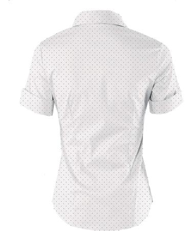 MAYSIX Short Sleeve Button Down Shirt for Women - Office to Casual Wear | XS-3XL - White Dot - Buy Online on GoSupps.com