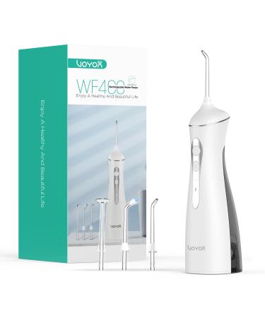 Water Dental Flosser for Teeth Portable Oral Irrigator Cordless with 3 Modes Rechargeable IPX7 Waterproof Power Dental Flossers Water Jet Teeth Cleaner for Tarvel Home WF400(Grey)