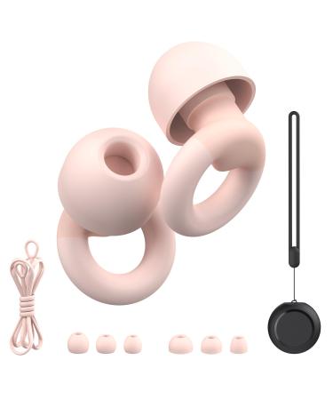 Earplugs for Sleeping Noise Reduction Soft Silicone Earplugs with 7 Pairs Ear Tips&One Connection Cord Hearing Protection Reusable Earplugs for Sleeping Concert Work&Sound Reduction 25dB-30db Rose Pink