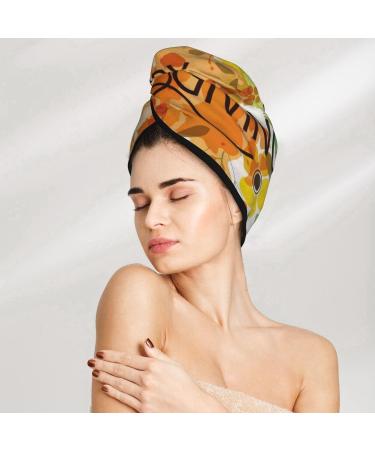 Happy Thanksgiving Microfiber Hair Towel | Super Absorbent Coral Velvet Hair Wrap for Long Curly & Thick Hair - Quick Dry Solution for Women - Buy Online on GoSupps.com