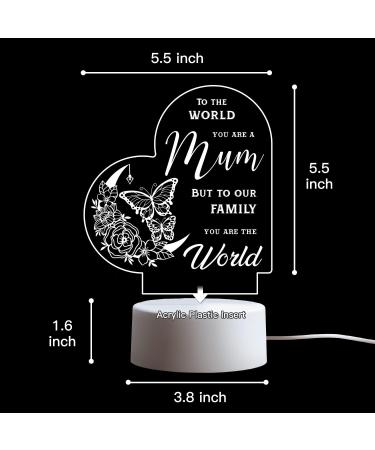 Engraved Acrylic Night Light - Special Christmas & Birthday Gifts for Mum from Daughter - Buy Online on GoSupps.com