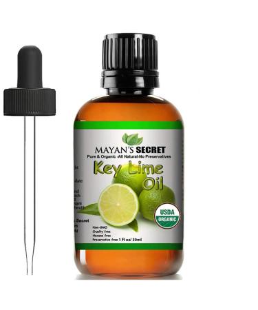 Mayan s Secret USDA Certified Organic Key Lime Essential Oil for Diffuser & Reed Diffusers (100% Pure & Natural - UNDILUTED) 1oz Bottle