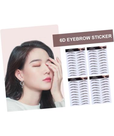 PLAFOPE 4pcs Eyebrow Stickers Semi Permanent Eyebrow Hair False Eyebrows Cosmetics Make up 6d Template - Buy Online on GoSupps.com