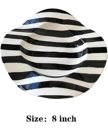 Dinnerware Dishes Plates 8 Inch Ceramic Plate Polka Dot Stripe Irregular Wave Ceramic Dessert Plate Pasta Plate Dinner Plate Ceramic Plates for Kitchen Parties Dinner Restaurant Family Party Plates ( 1 - Buy Online on GoSupps.com