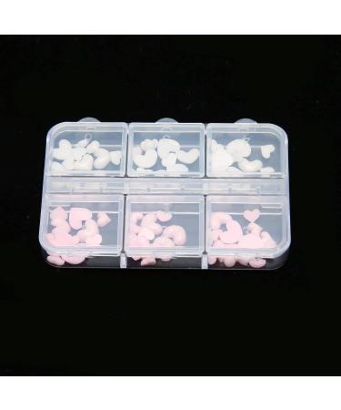3D Heart Nail Decoration Multiple Sizes Pink and White Resin Manicure Nail Accessories - Buy Online on GoSupps.com