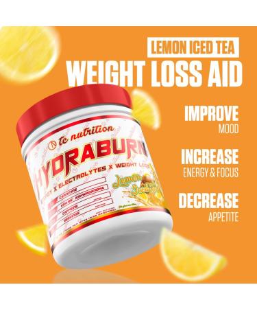 HydraBurn - Thermogenic Fat Burner for Women & Men | Energy Enhancing Weight Loss Aid | Decrease Appetite Improve Mood & Focus | Electrolytes KSM-66 Ashwagandha L-Carnitine Garcinia Green Tea Extract | 30 Servings (Lemon Iced Tea) - Buy Online on GoSupps.com