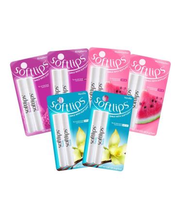 Softlips Protectant/Sunscreen SPF 20 Assorted Fun Flavors Lip Balm 6 Pack (12 count) Assorted Fun Flavors SPF 20