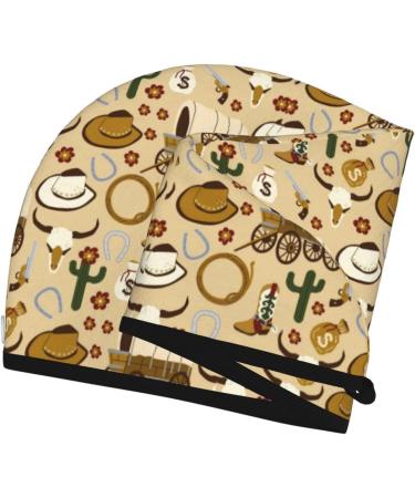 Wild West Cowboy Hair Towel Wrap - Quick Drying Turban for Effortless Hair Care - Buy Online on GoSupps.com