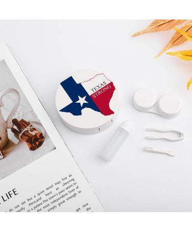 Texas Strong Round Case For Contact Lens Kit Storage Box with Mirror Printed - Buy Online on GoSupps.com