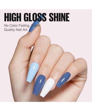 TOMICCA Gel Nail Polish Set - Pink, Baby Blue, French White, Pastel Colors - 4x8ML A116025 - Buy Online on GoSupps.com