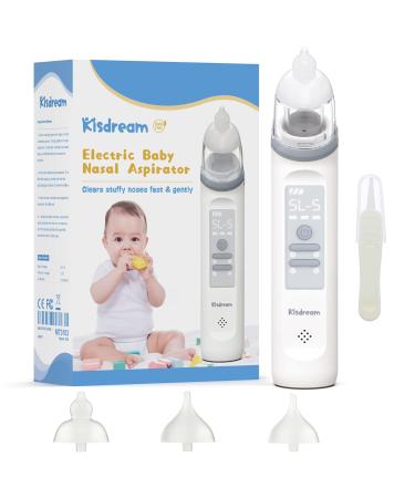 Nasal Aspirator for Baby: Nose Sucker - Electric Nose Suction 5 Level & Baby Nose Aspirator - Nose Cleaner 3 Silicone Tips Music & Colorful Light