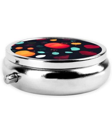 Pumpkin Flowers Round Pill Box | 3-Compartment Organizer for Purse & Pocket | Portable Travel Pill Box - Perfect for On-the-Go - Buy Online on GoSupps.com