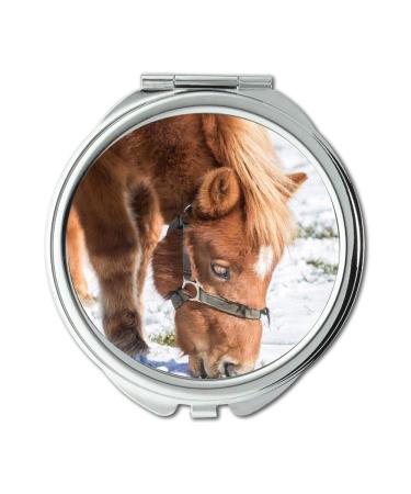 YENDOSTEEN Mirror Compact Mirror animal close up colt pocket mirror portable mirror