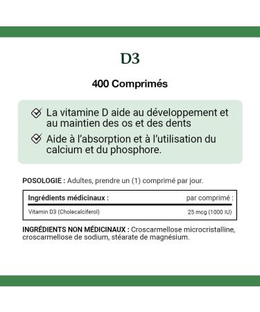 Nature's Bounty Vegetarian Non-GMO Vitamin D3 Vitamin D 1000 IU Supplement Helps to Maintain Immune Function 400 Tablets - Buy Online on GoSupps.com