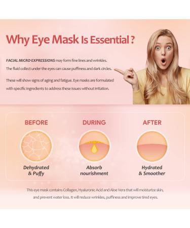 HOPEMATE 24K Gold Eye Mask with Hyaluronic Acid & Collagen - Reduce Wrinkles, Dark Circles, Puffiness & Fine Lines | Skin Firming Under Eye Patches - 14 Pairs - Buy Online on GoSupps.com