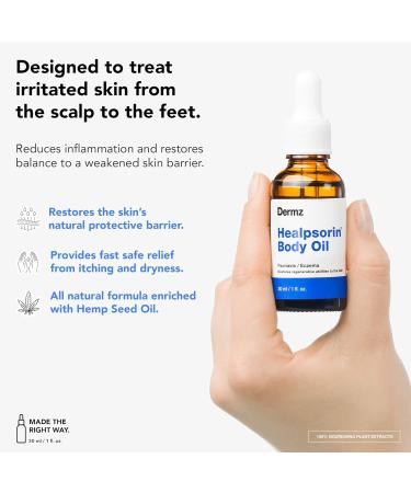 Buy Healpsorin Organic Hemp Body Oil (30ml) for Psoriasis Eczema & Rosacea Relief - Vegan with Microfiber Cloth - Buy Online on GoSupps.com