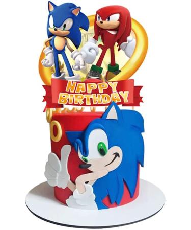 49Pcs Blue Hedgehog Cake Topper Cupcake Decoration - Birthday Party Supplies 2022 - Sonic the Hedgehog Theme - Buy Online on GoSupps.com