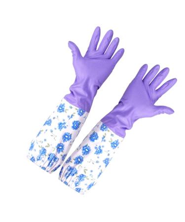 POPETPOP Aquarium Gloves Shoulder - Aquarium Water Change Gloves Keep Hands & Arms Dry Water Change Gloves Non-Slip Long Rubber Gloves-Purple - Buy Online on GoSupps.com